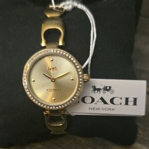 Coach Gold Crystal Embellished Watch